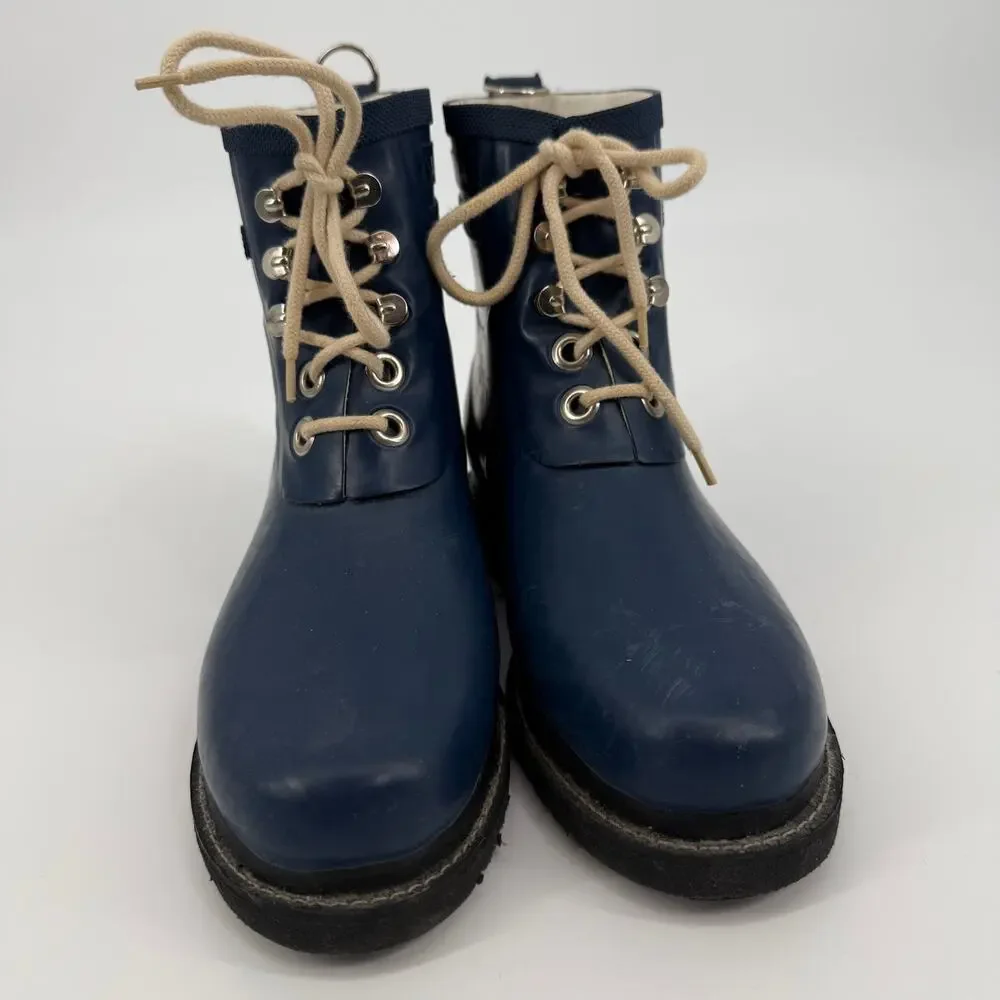 ILSE JACOBSEN HORNBAEK WOMEN’S RAIN BOOTS SIZE EU 38 or US 8 Navy Blue - Picture 3 of 8